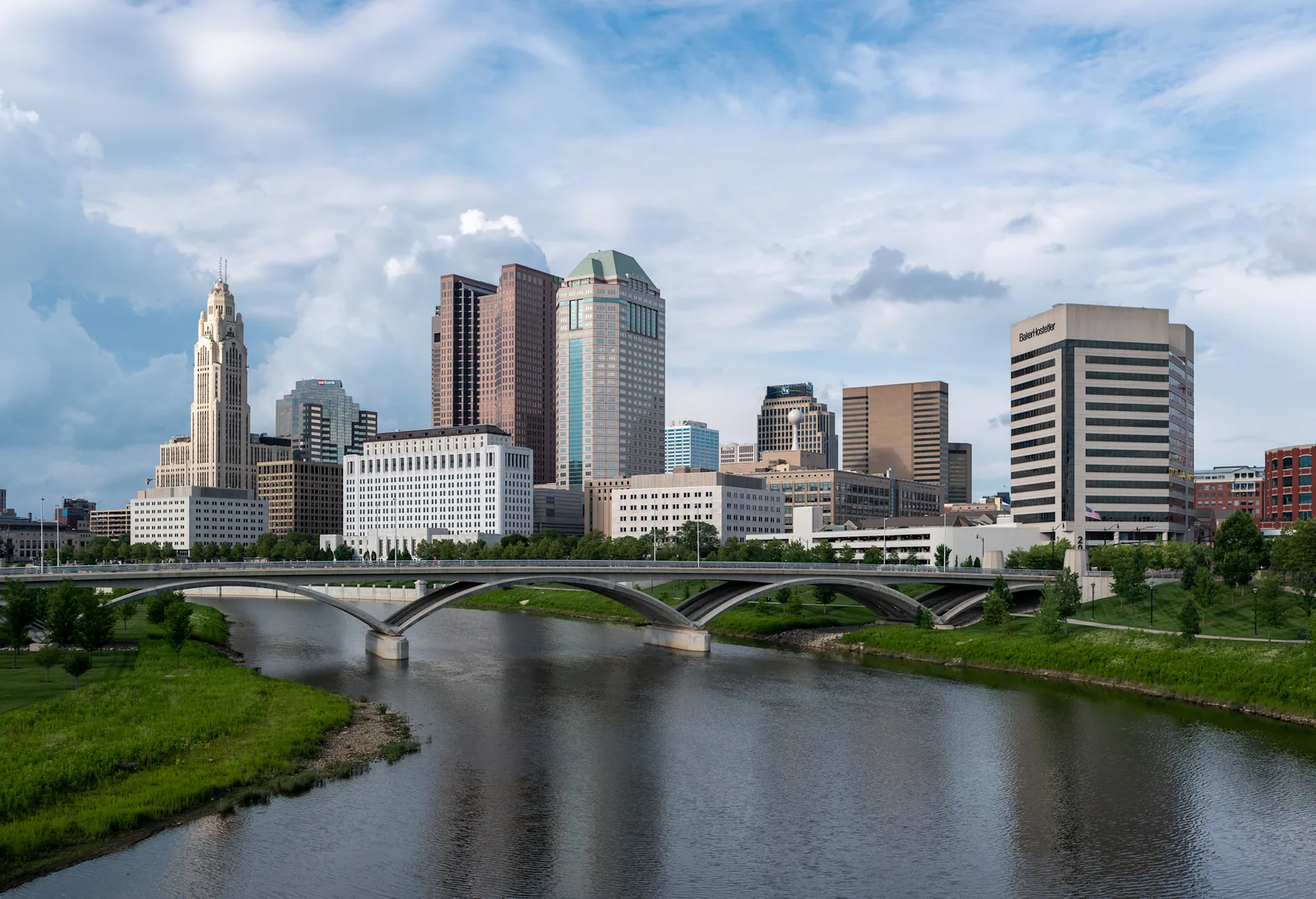 The downtown Columbus skyline