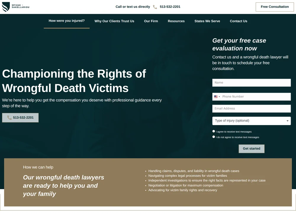 A practice area page on the Spivak & Sakellariou site