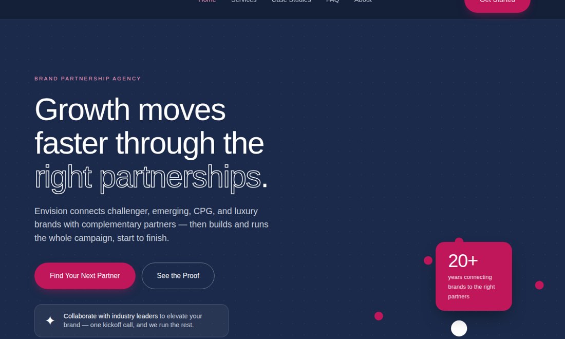 Envision Partnerships website concept