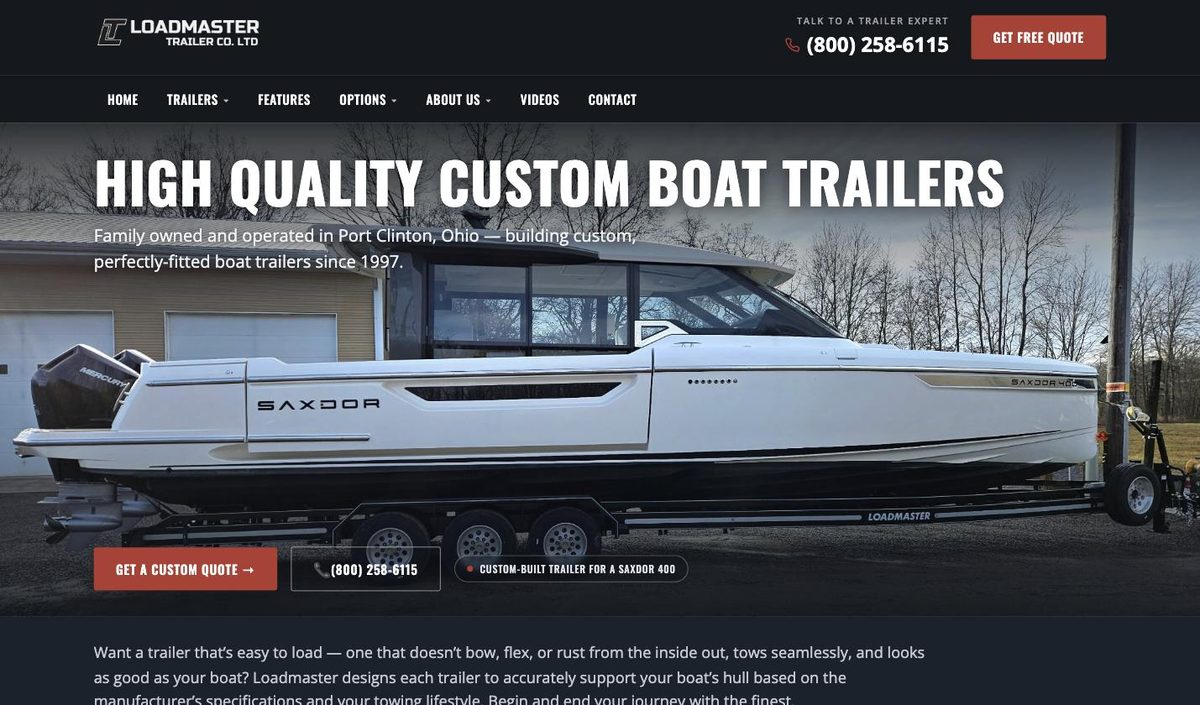 Loadmaster Trailers website